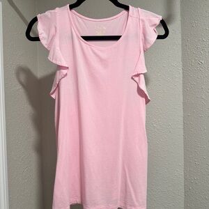 Pink Ruffled Sleeve Top